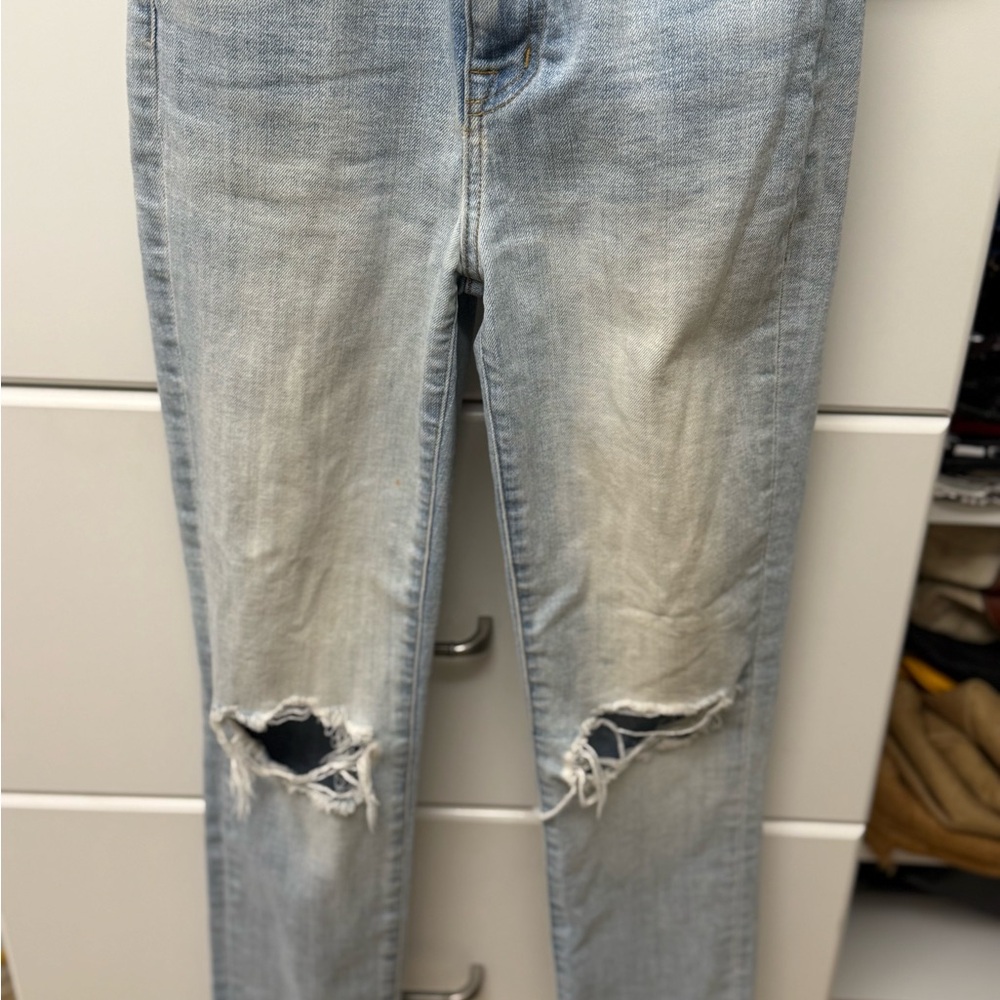 L'AGENCE Light Blue Distressed Skinny Jeans